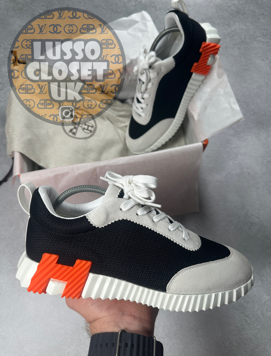 Herm - Navy/ White Orange H Trainers