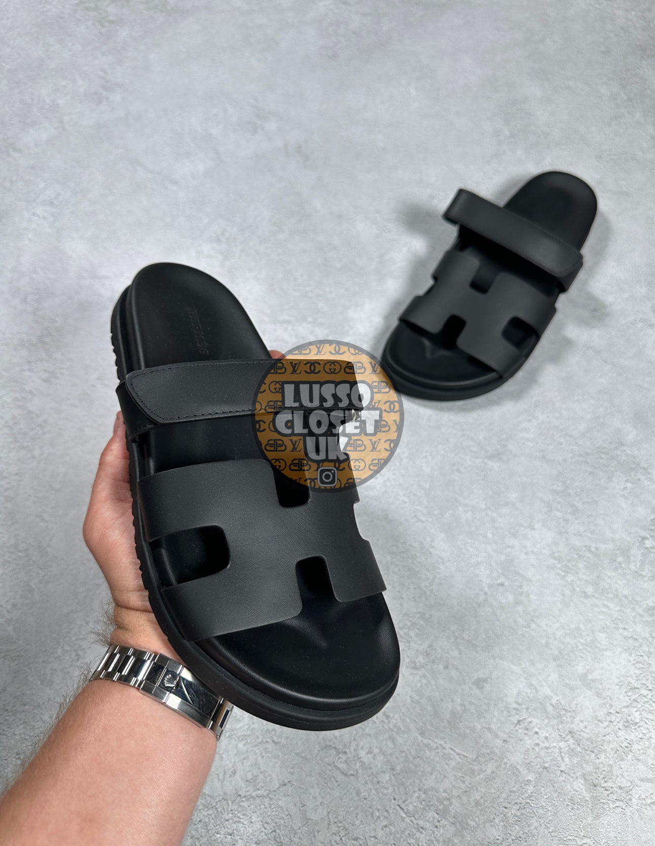 Herm - Black Strap Sandals