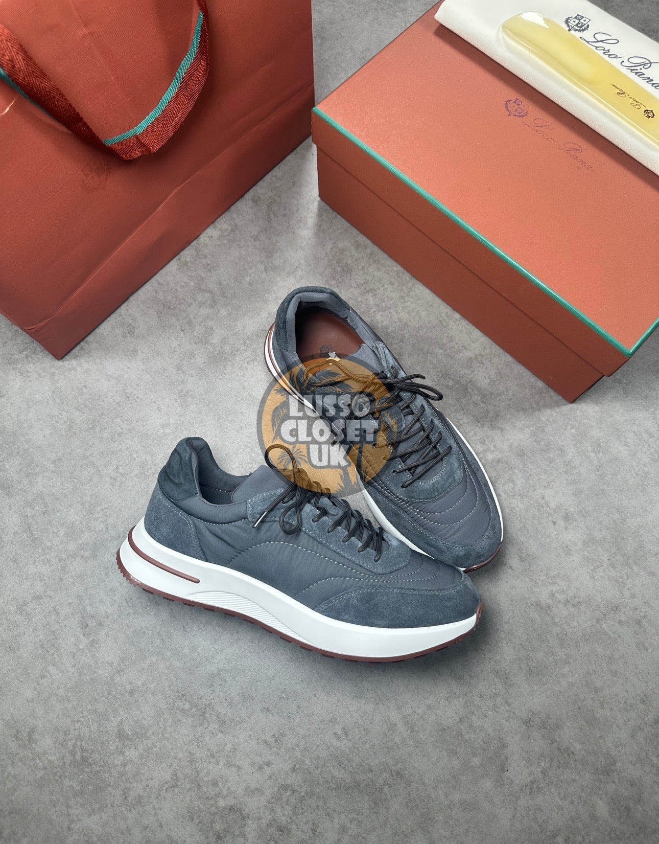 LP - Grey & White Trainers