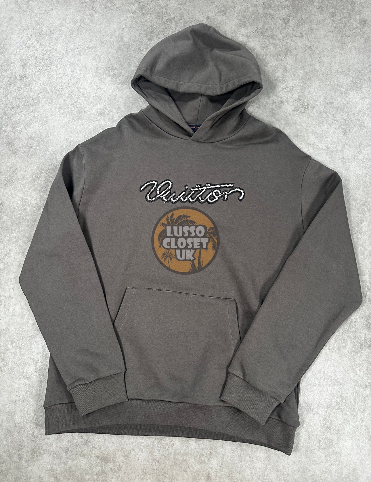 Lou - Grey Embellished Signature Hoodie