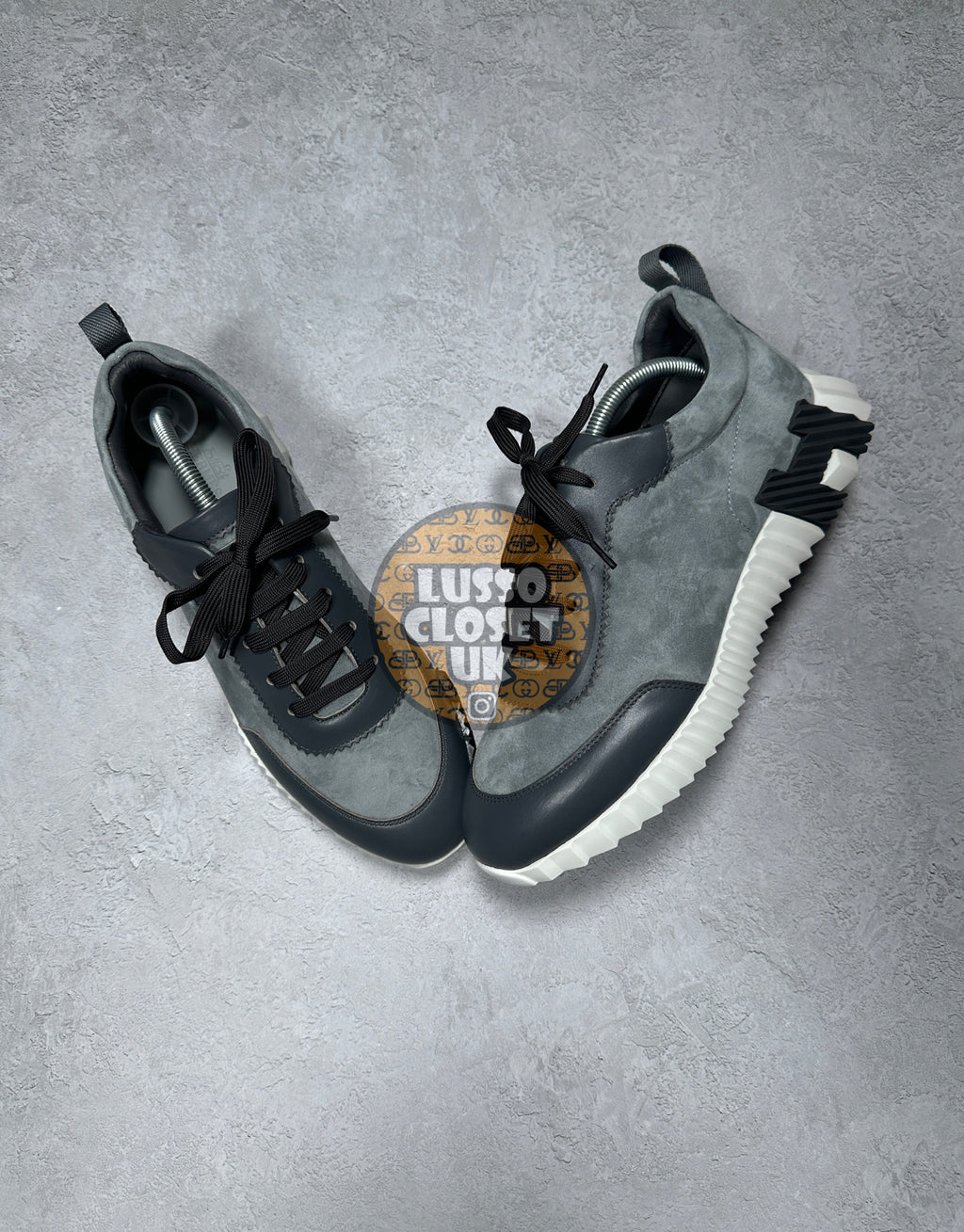 Herm - Grey Suede Trainers