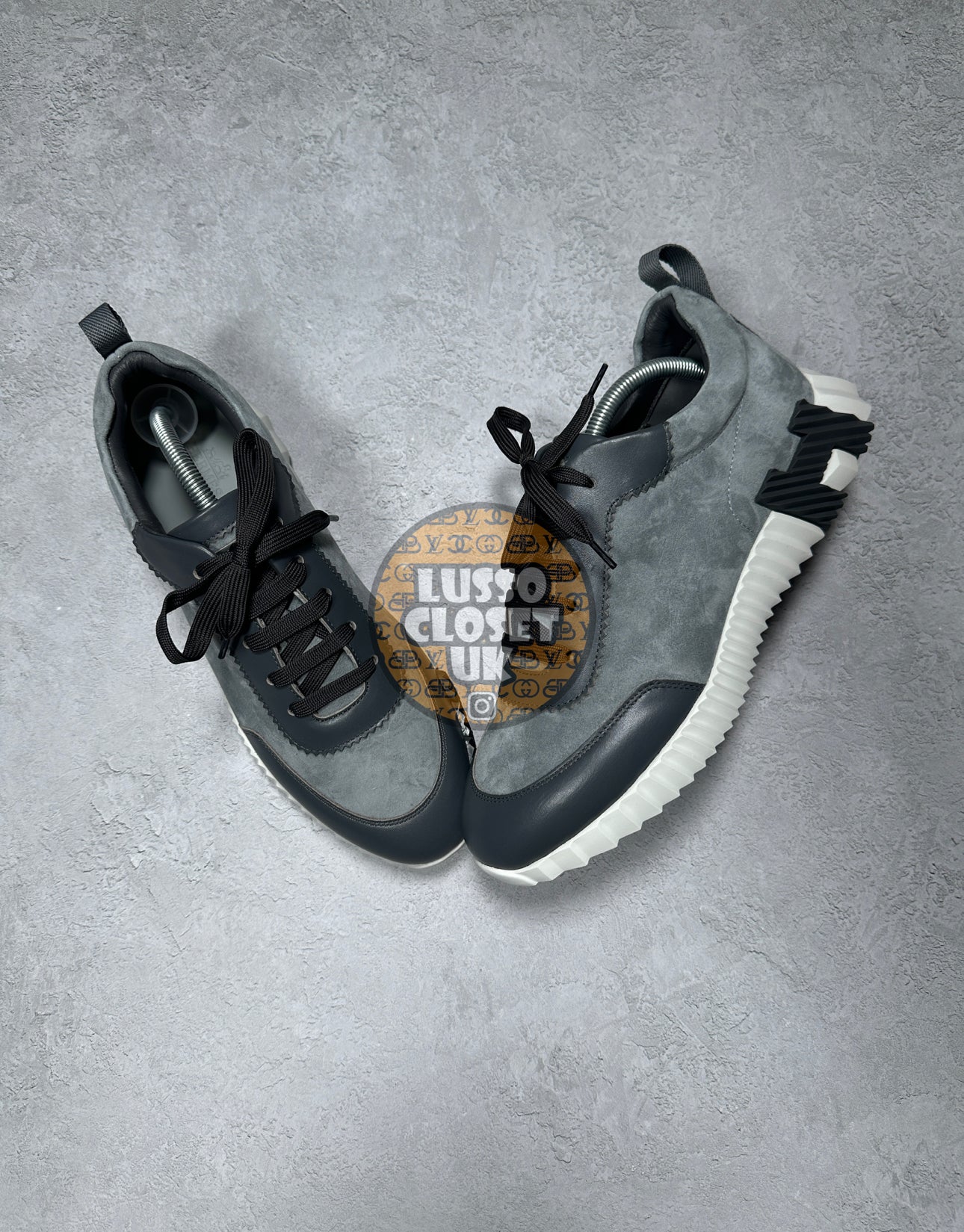 Herm - Grey Suede Trainers