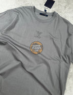 Lou - Grey Embossed Chest T Shirt