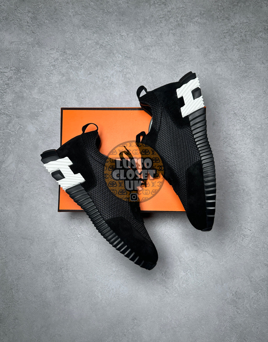 Herm - Full Black White H Trainers