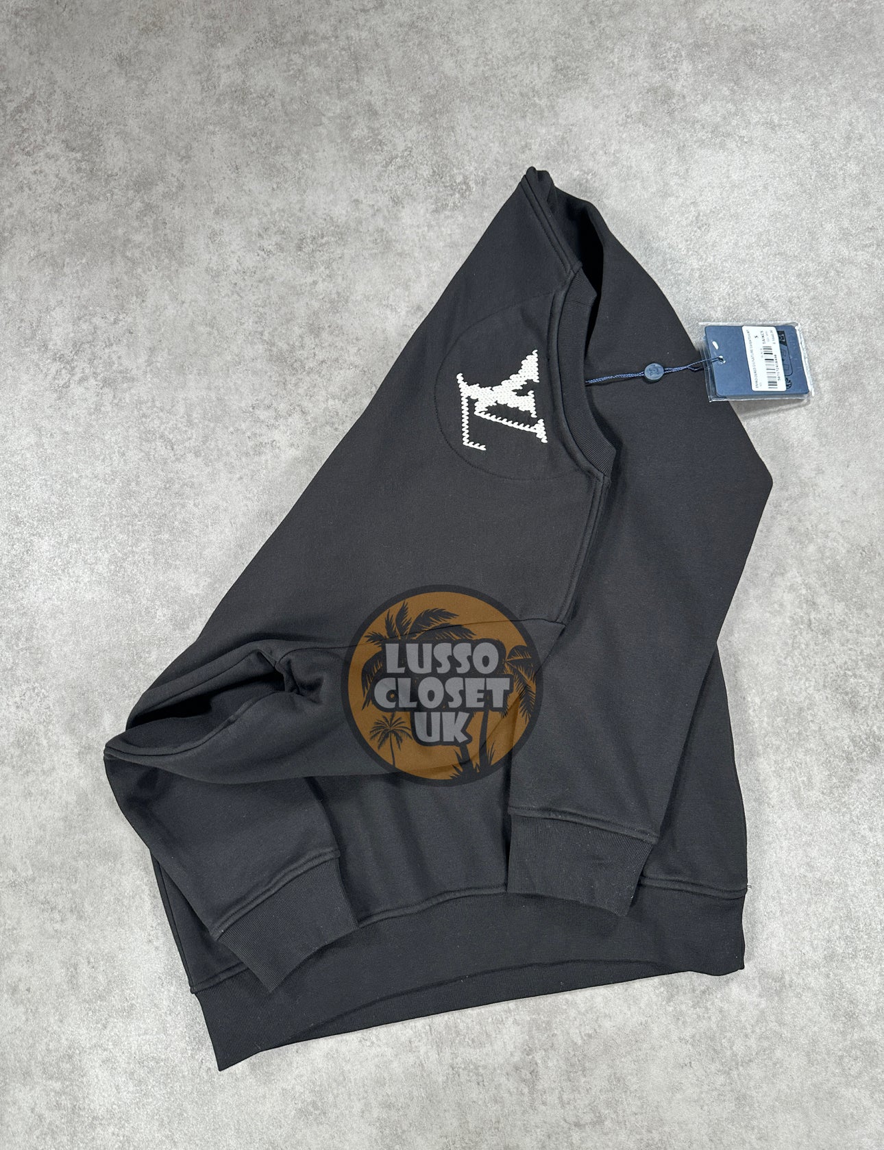 Lou - Black Embroidered Sig Sweater