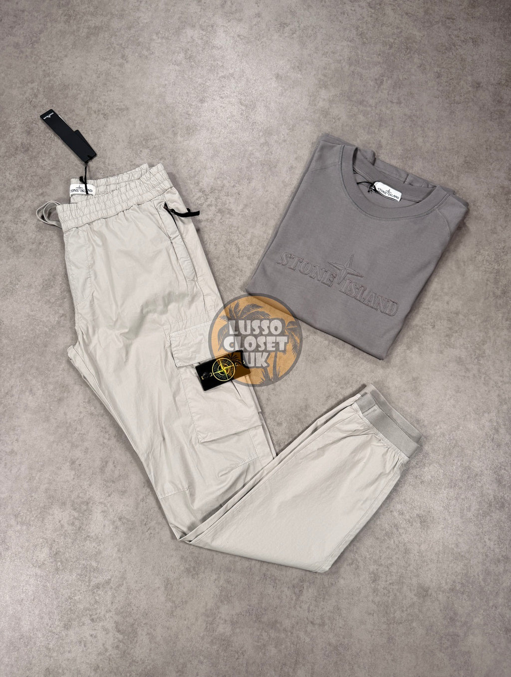 SI - Pearl Grey Cuffed Cargo Pants