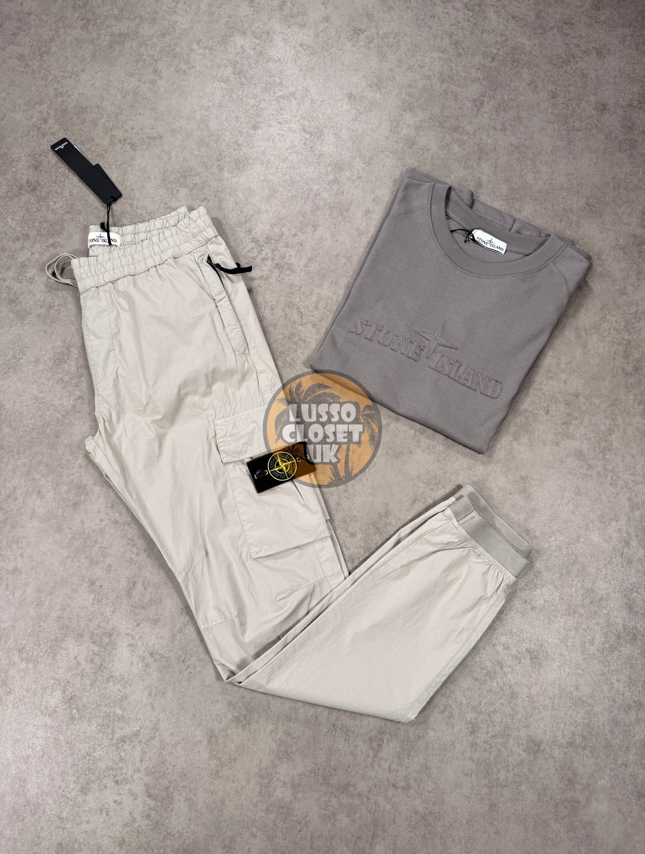 SI - Pearl Grey Cuffed Cargo Pants