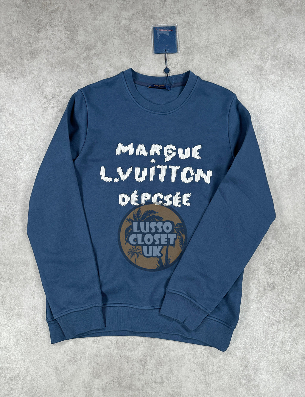 Lou - Navy Embroidered Sig Sweater