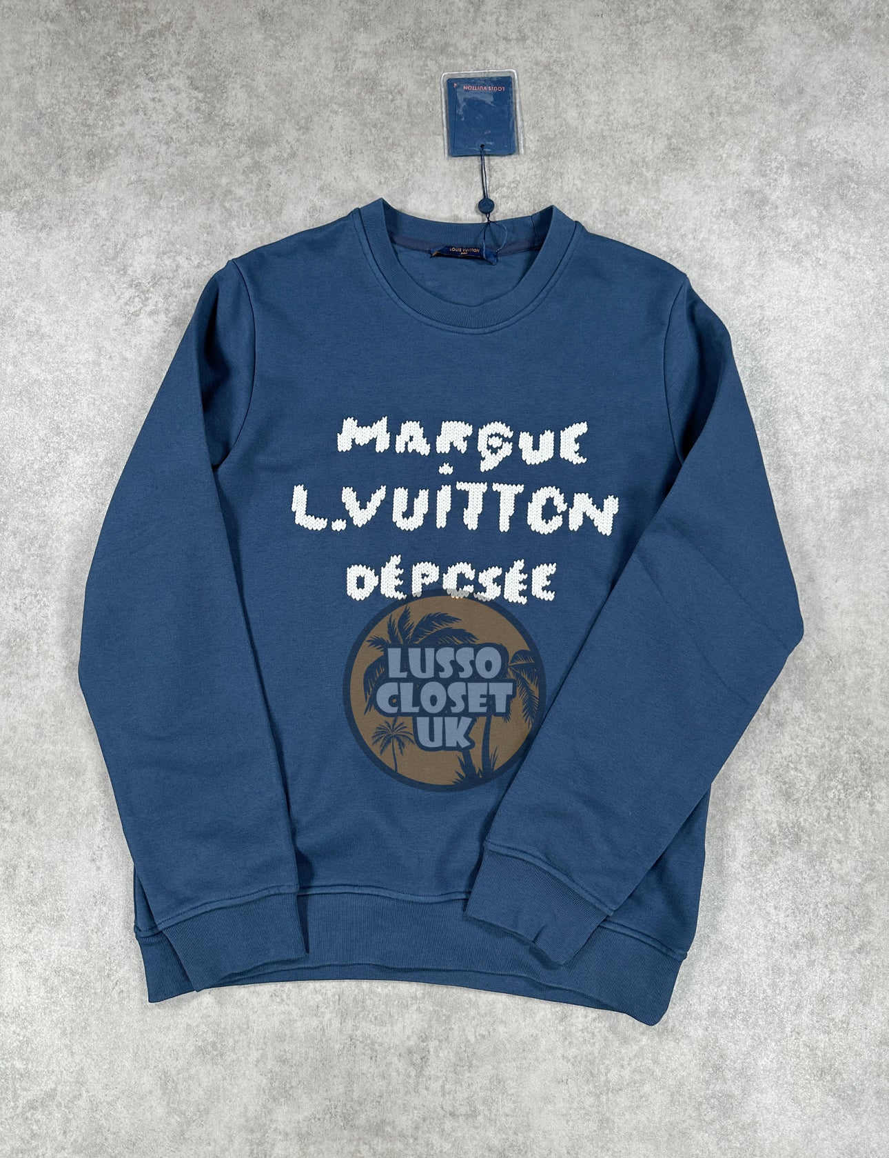 Lou - Navy Embroidered Sig Sweater