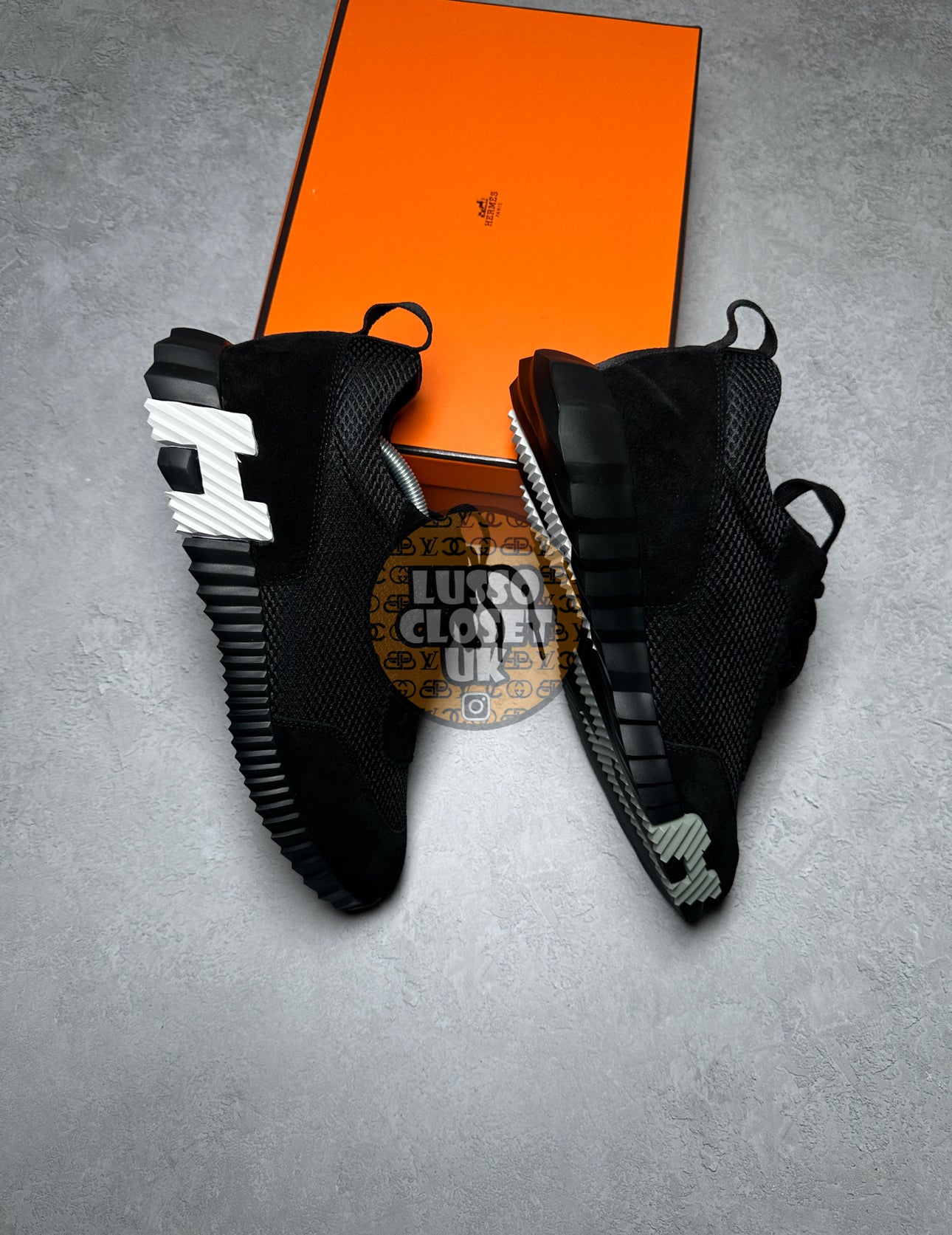 Herm - Full Black White H Trainers