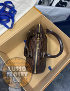 Lou - Brown Check Alm Handbag