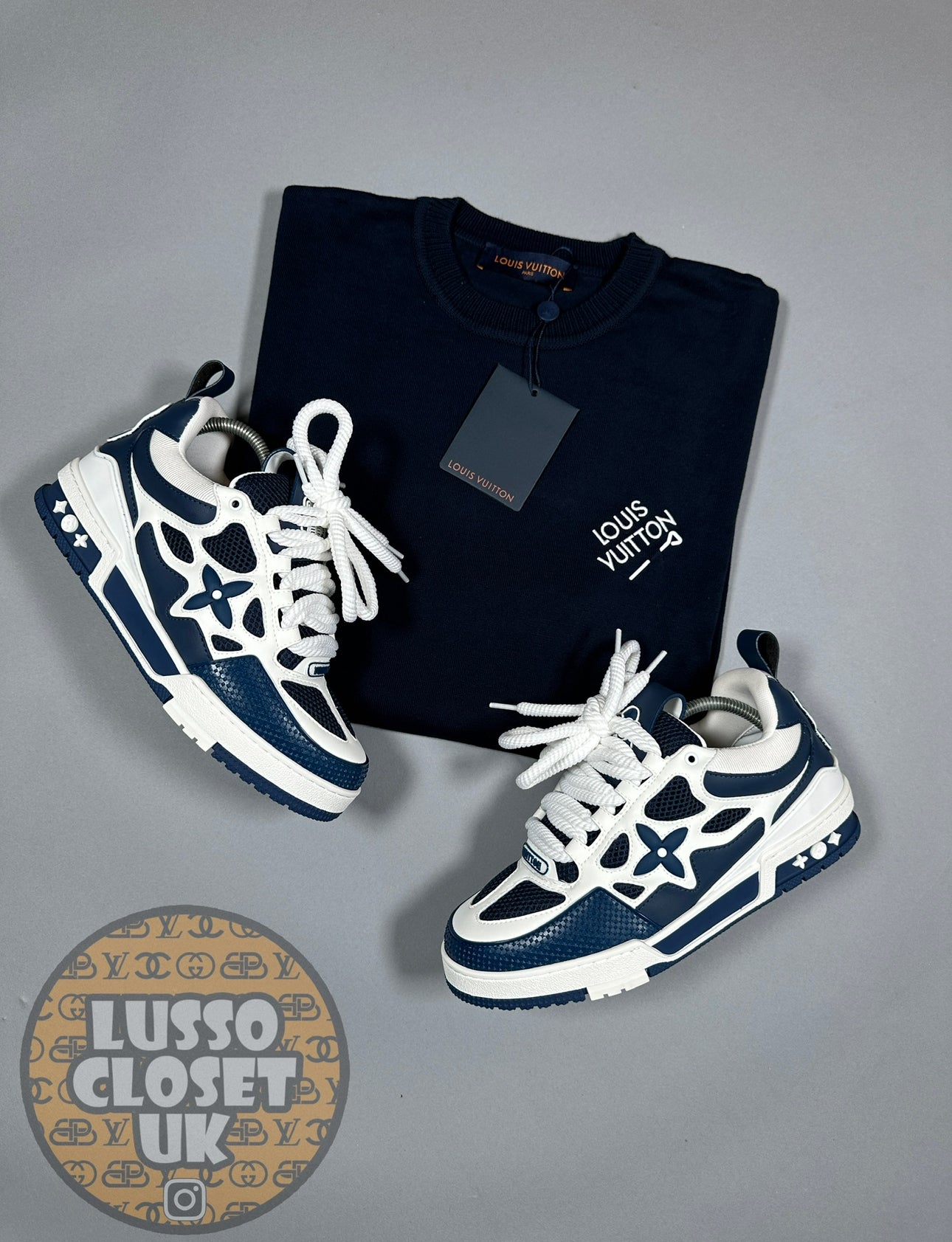 Lou - Navy Skate Trainers