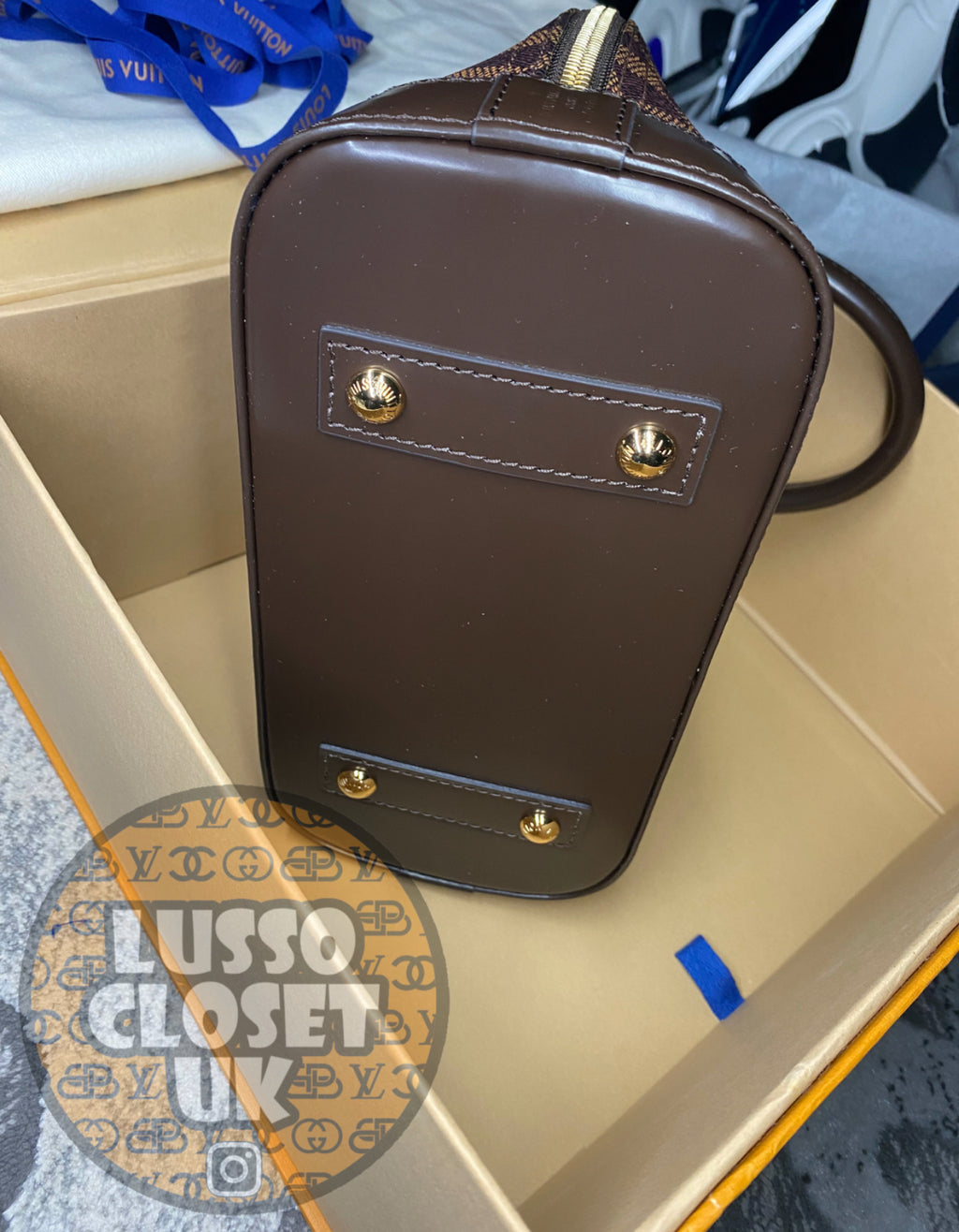 Lou - Brown Check Alm Handbag