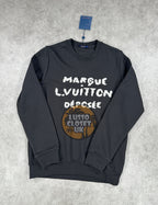 Lou - Black Embroidered Sig Sweater