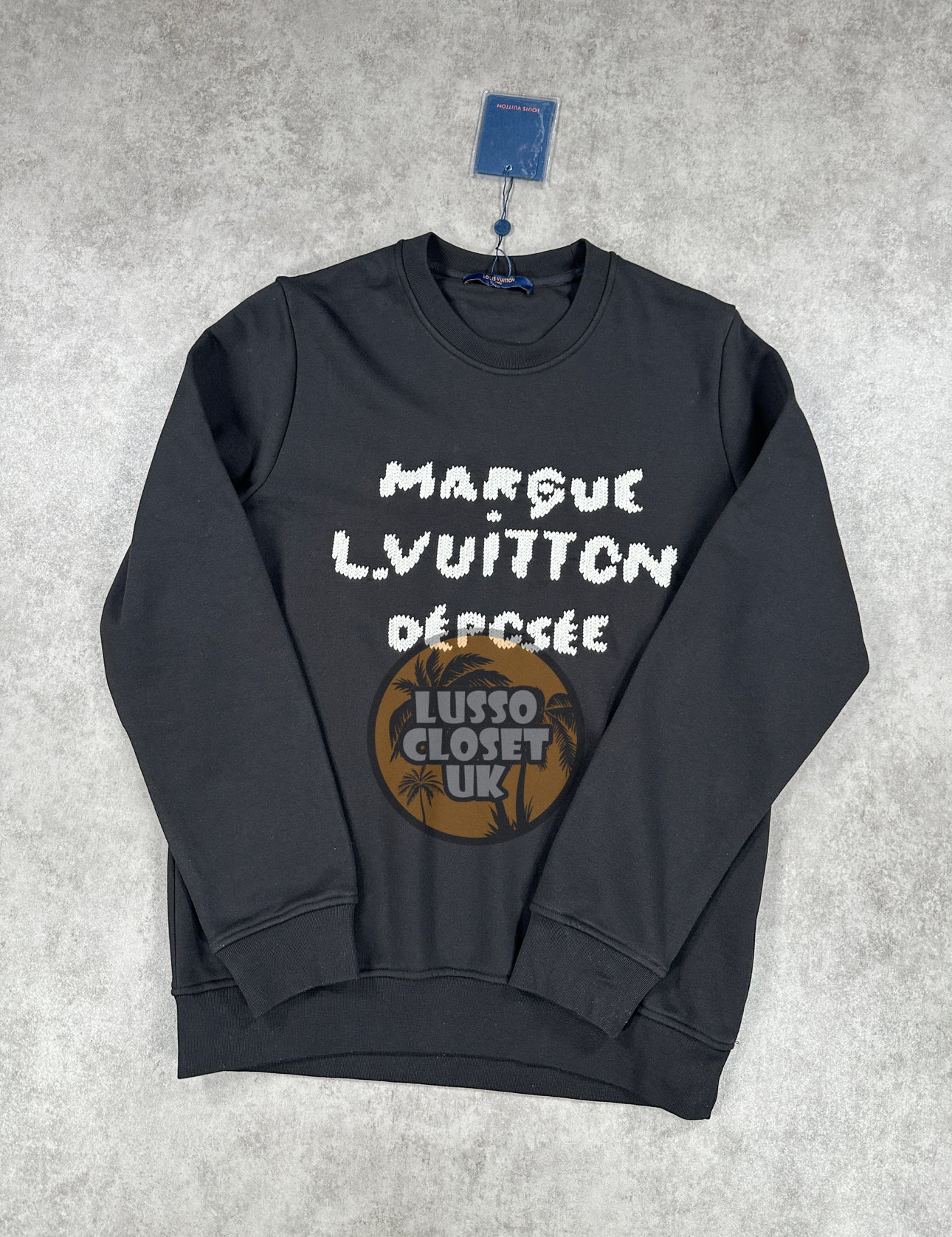 Lou - Black Embroidered Sig Sweater