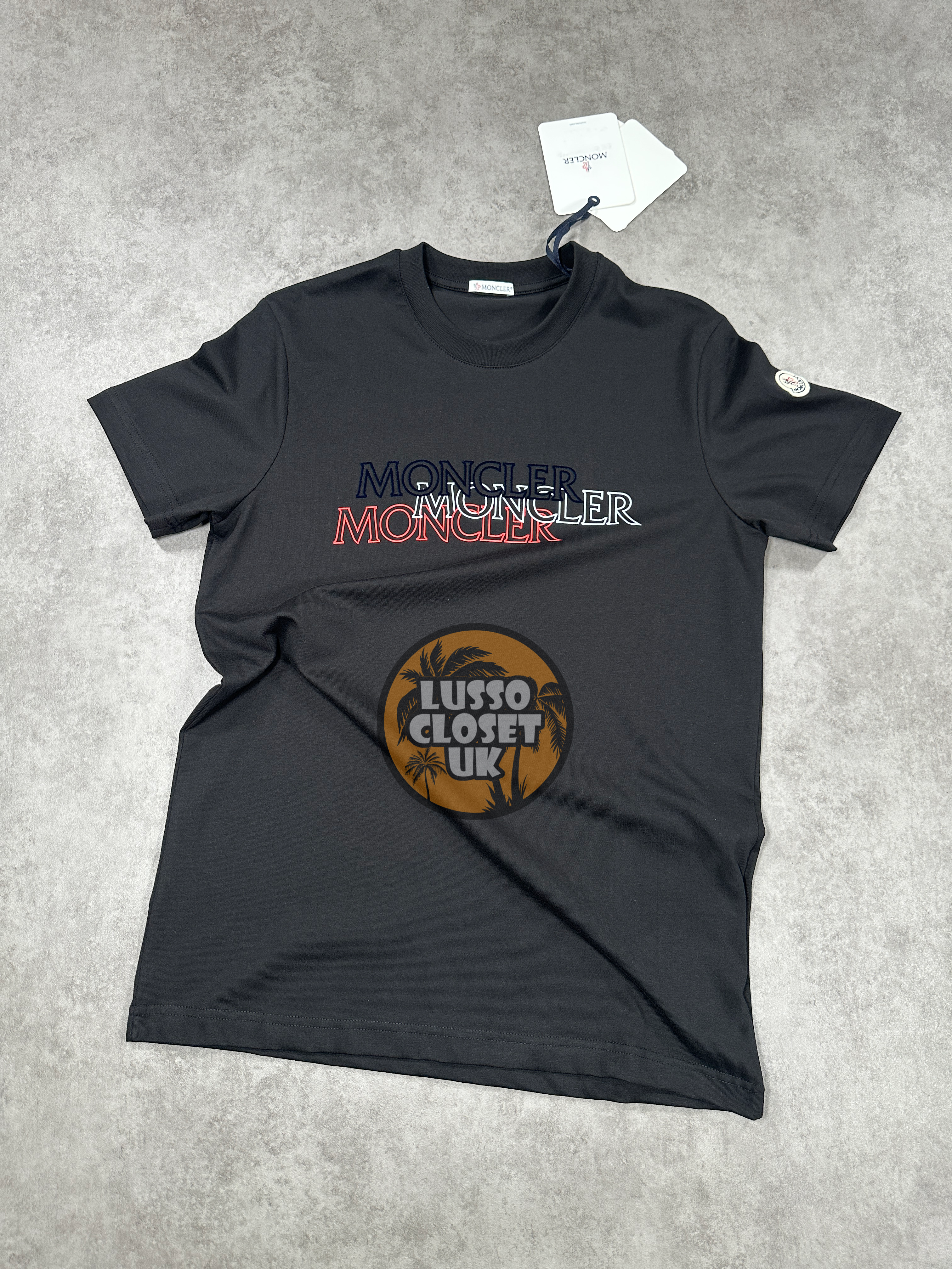 Mon - Black Layered Logo T Shirt