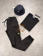 SI - Black Cuffed Cargo Pants
