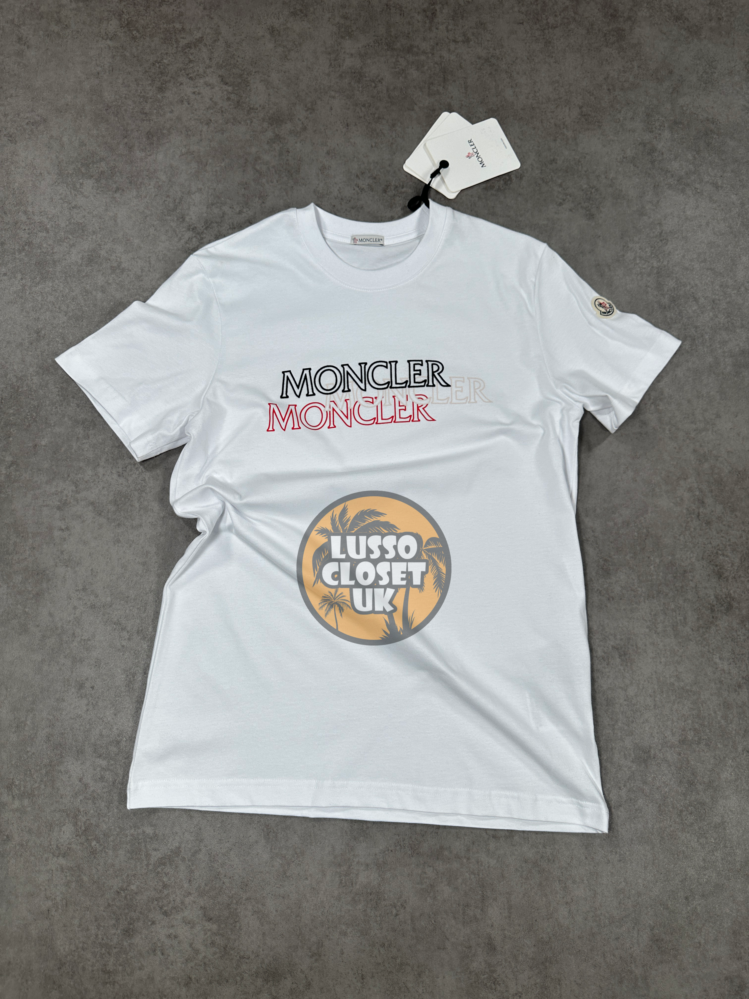 Mon - White Layered Logo T Shirt