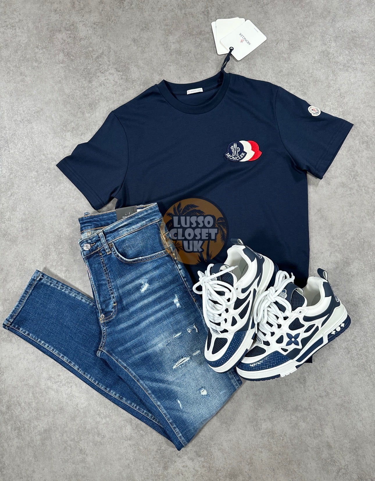Mon - Navy Trio Badge T Shirt