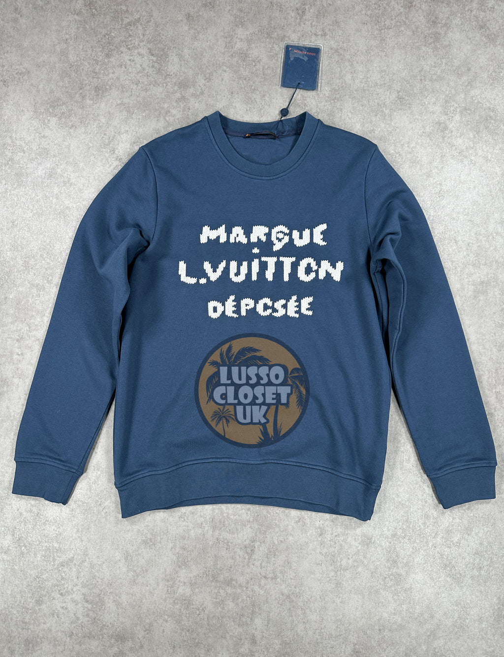 Lou - Navy Embroidered Sig Sweater