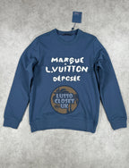 Lou - Navy Embroidered Sig Sweater