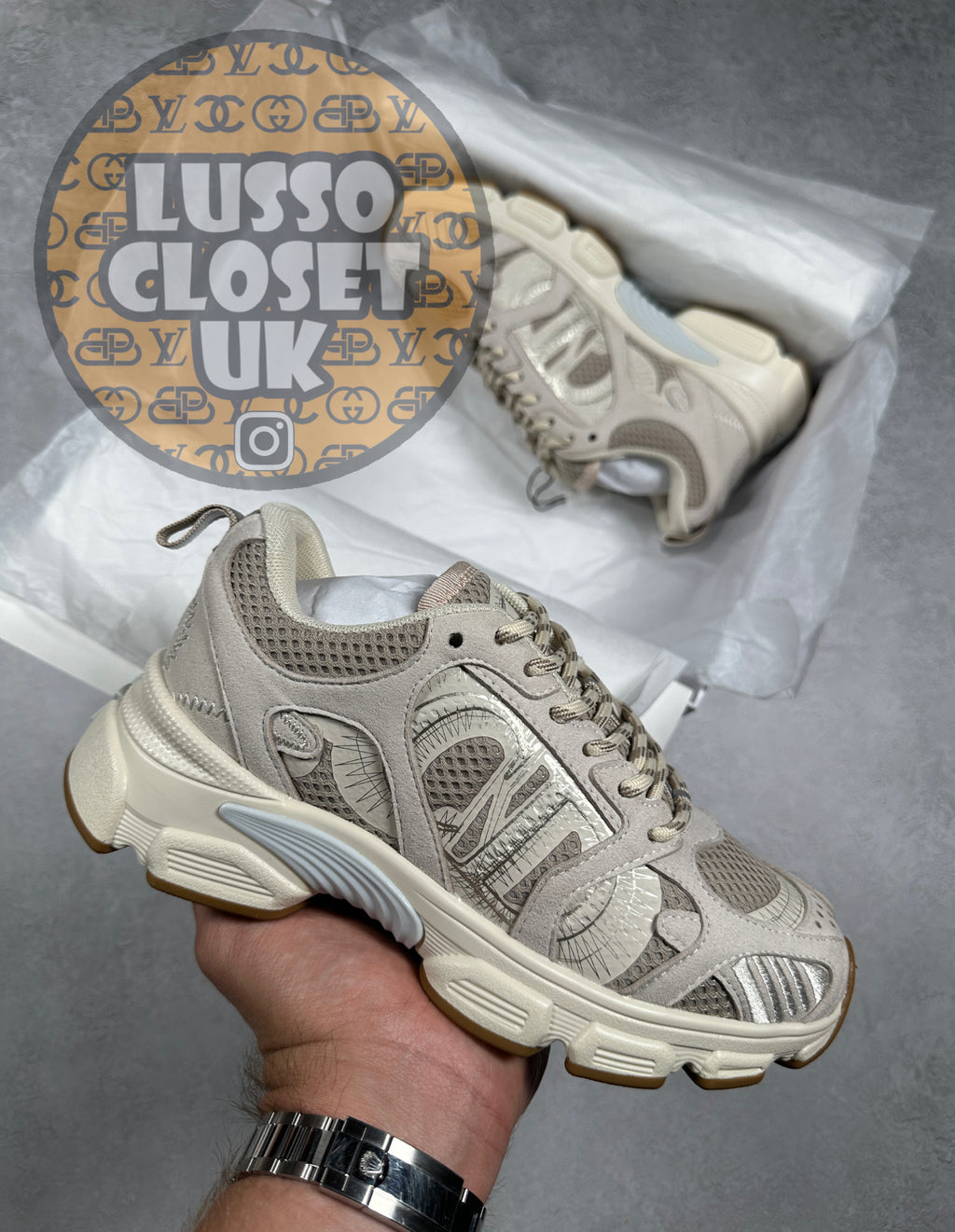 Dio - Beige Chrono Trainers