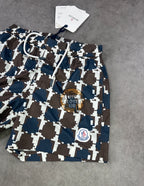 Mon - Navy & Brown Pixel Shorts