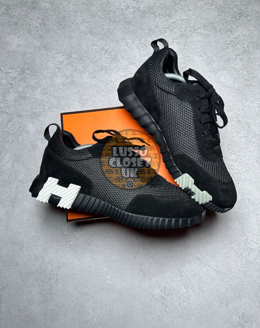 Herm - Full Black White H Trainers