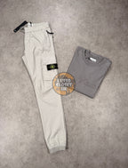 SI - Pearl Grey Cuffed Cargo Pants