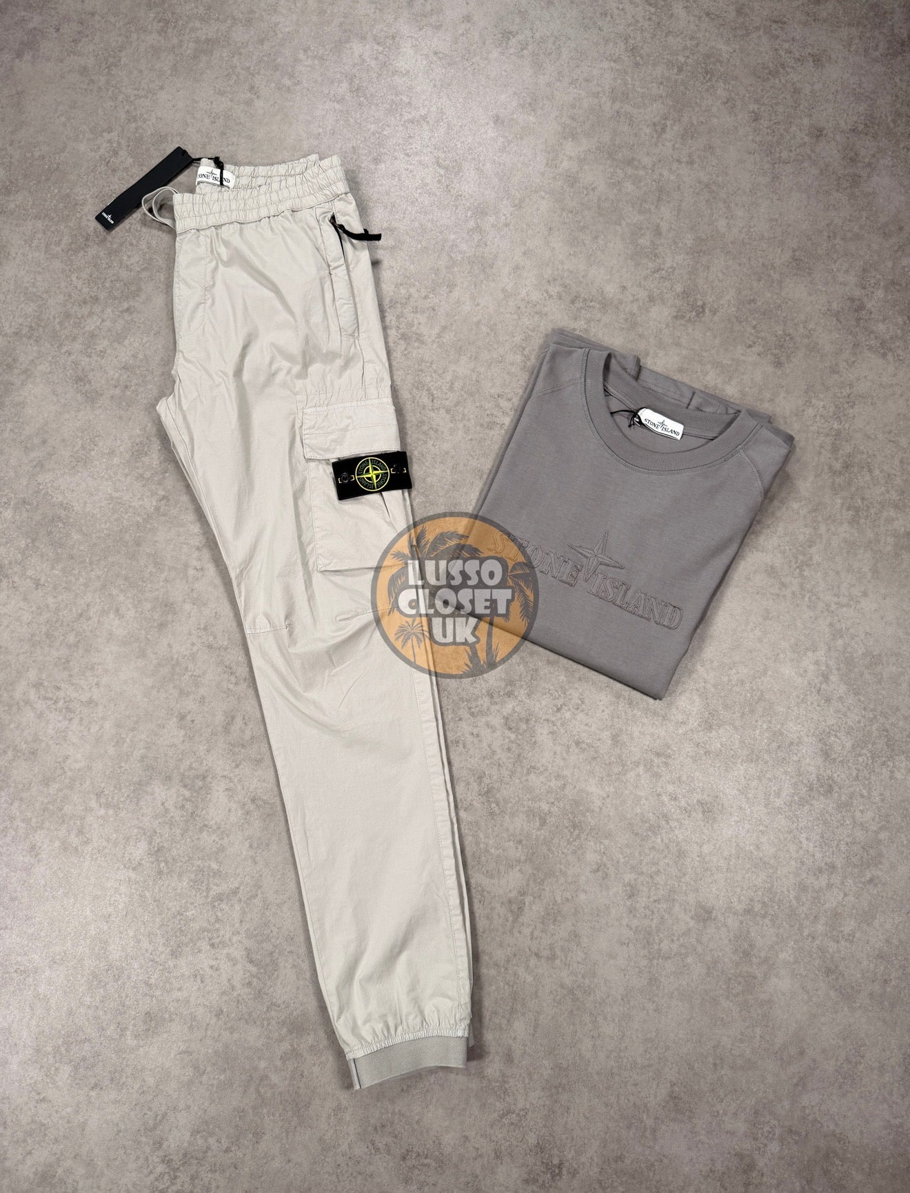 SI - Pearl Grey Cuffed Cargo Pants