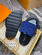 Lou - Blue Pillow Sliders