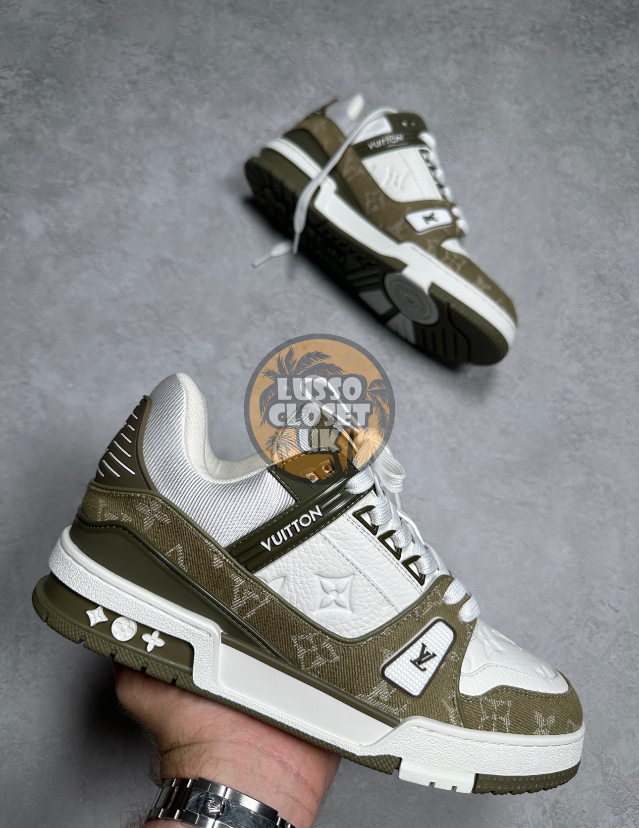 Lou - Green Demin Trainers