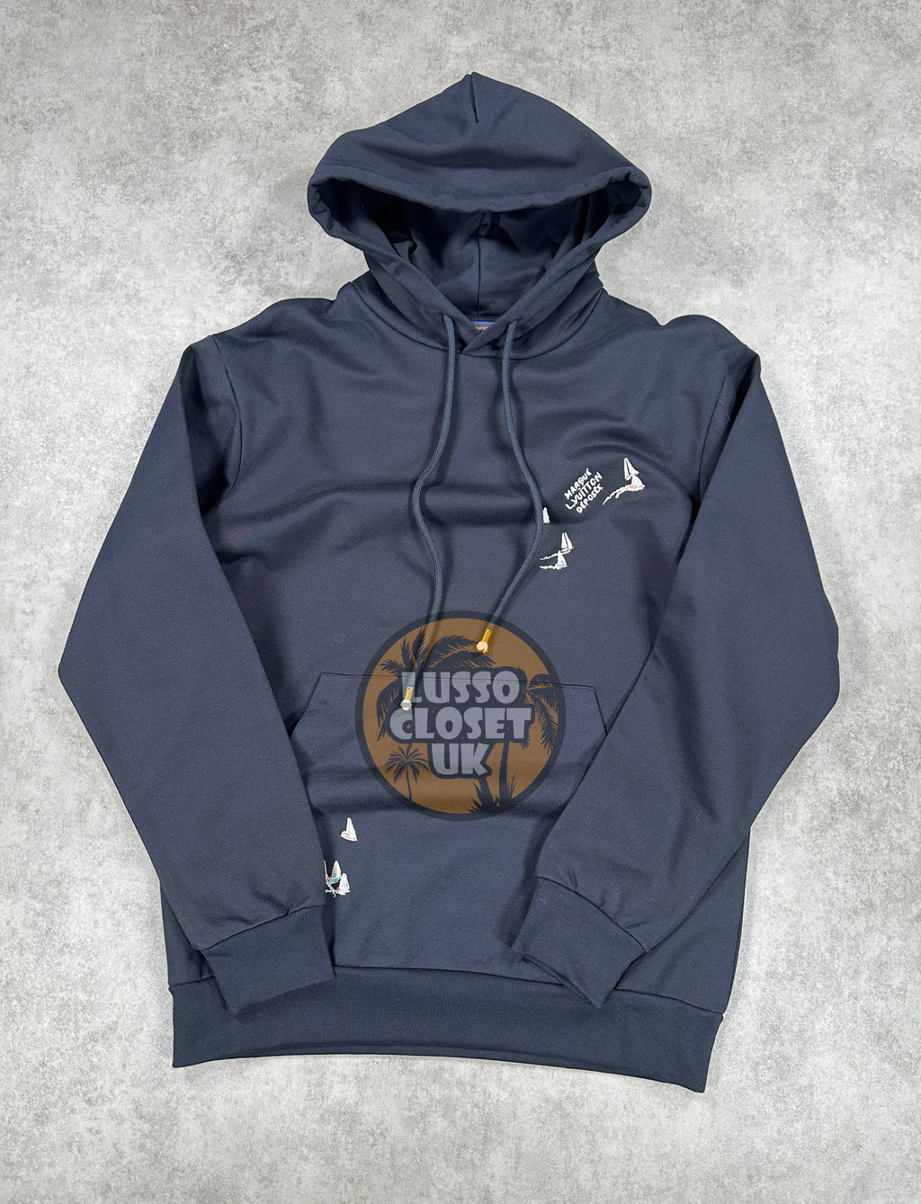 Lou - Navy Boat Hoodie