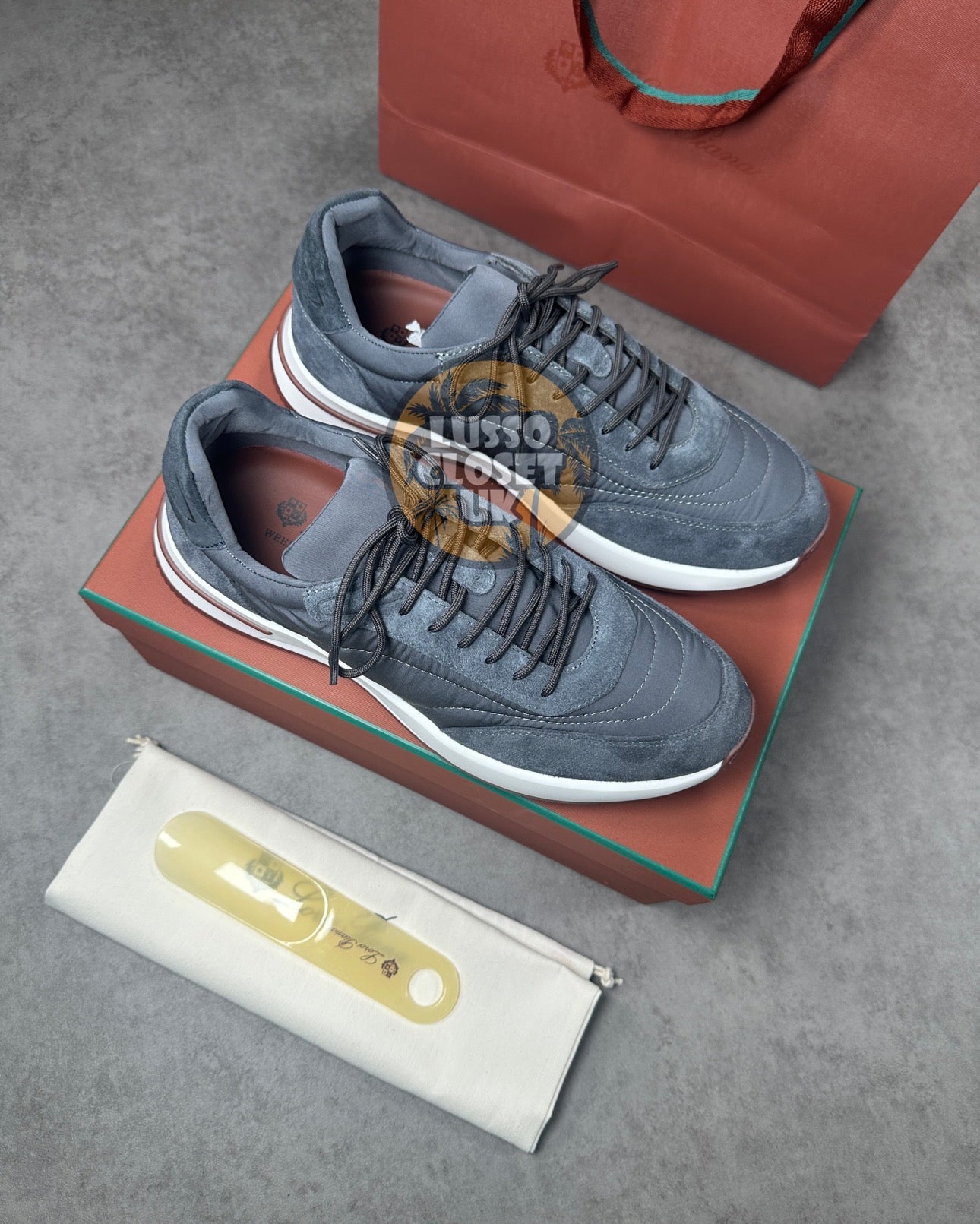 LP - Grey & White Trainers