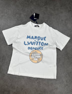 Lou - Blue Embroidered Sig T Shirt