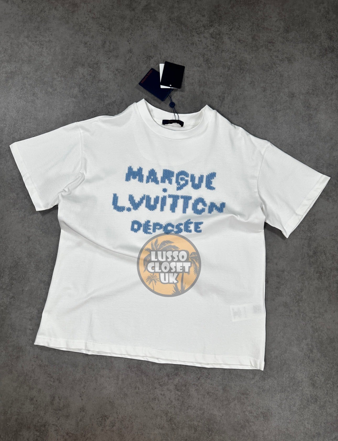 Lou - Blue Embroidered Sig T Shirt