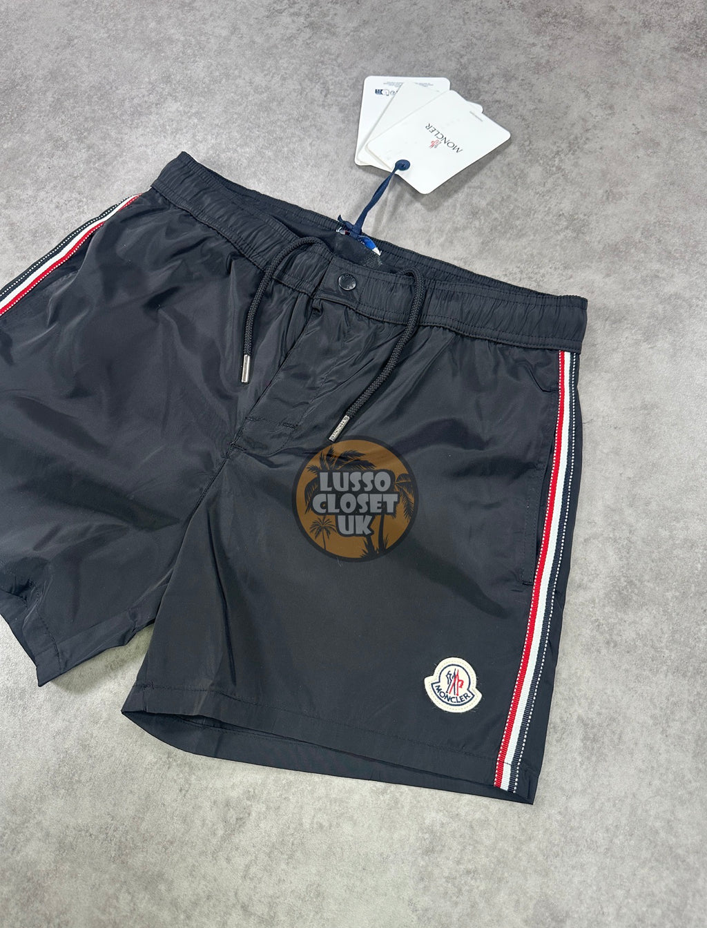 Mon - Black Trio Stripe Shorts