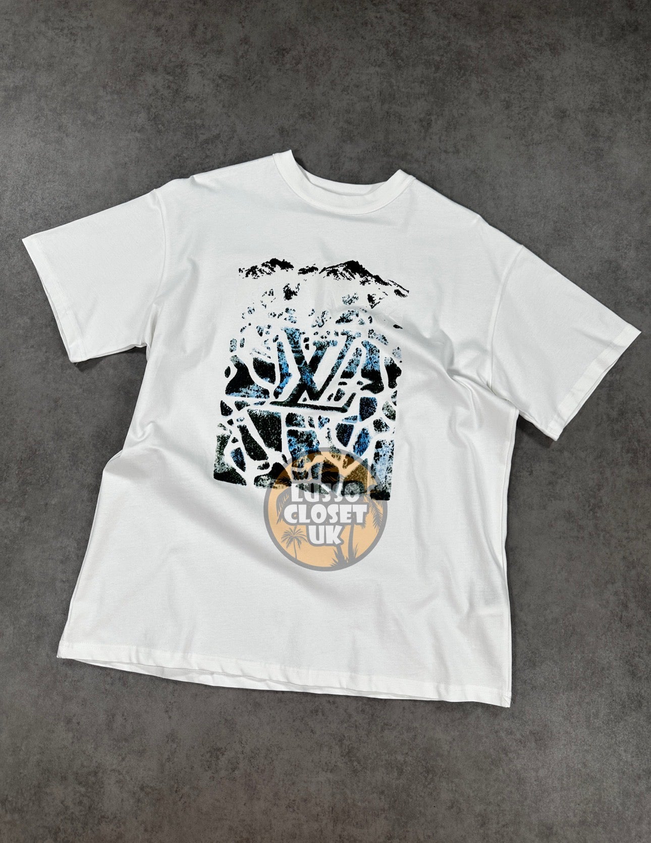 Lou - White Velvet Jacquard T Shirt