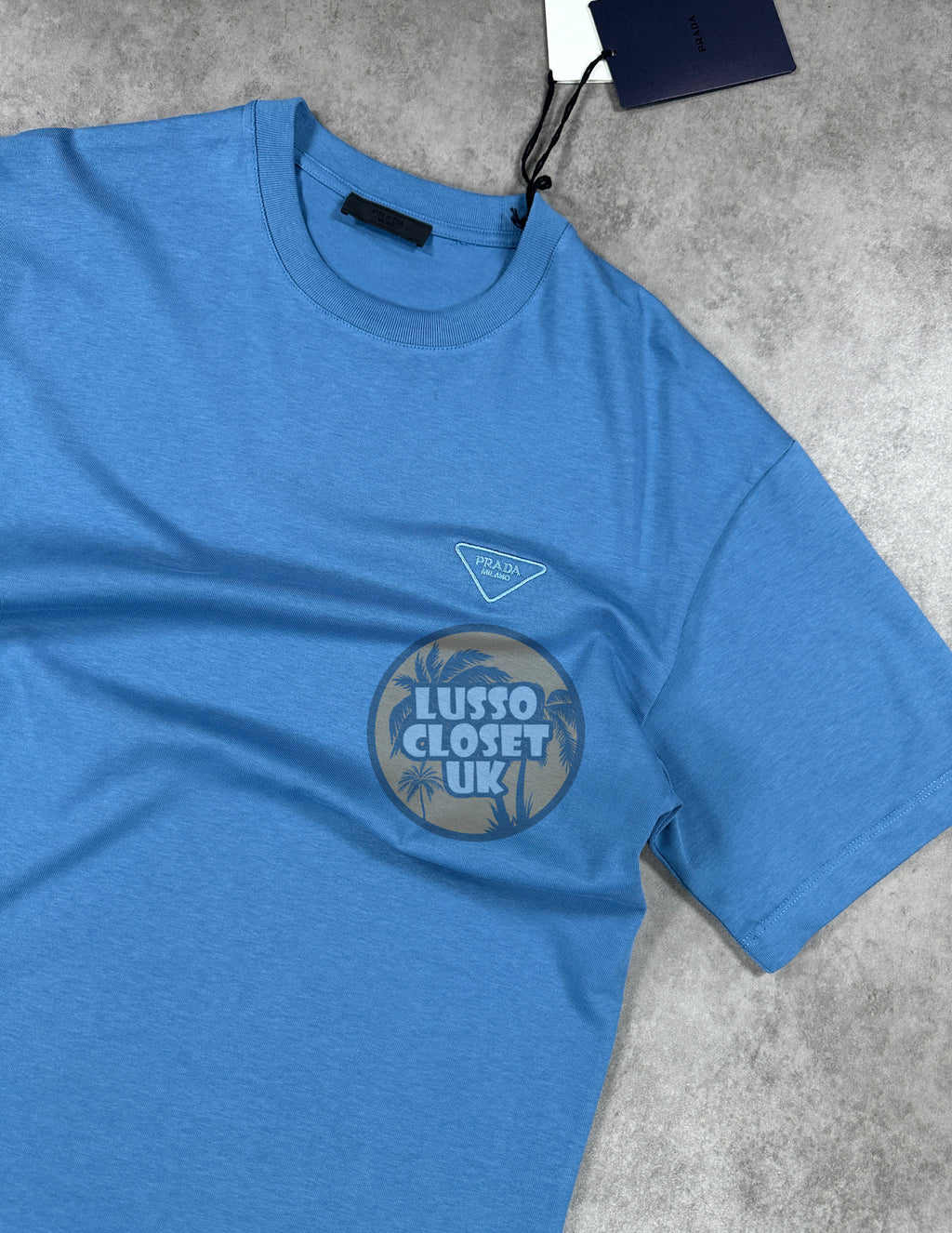 Pra - Blue Embroidered T Shirt