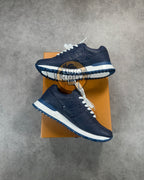 Lou - Navy White Emboss Trainers