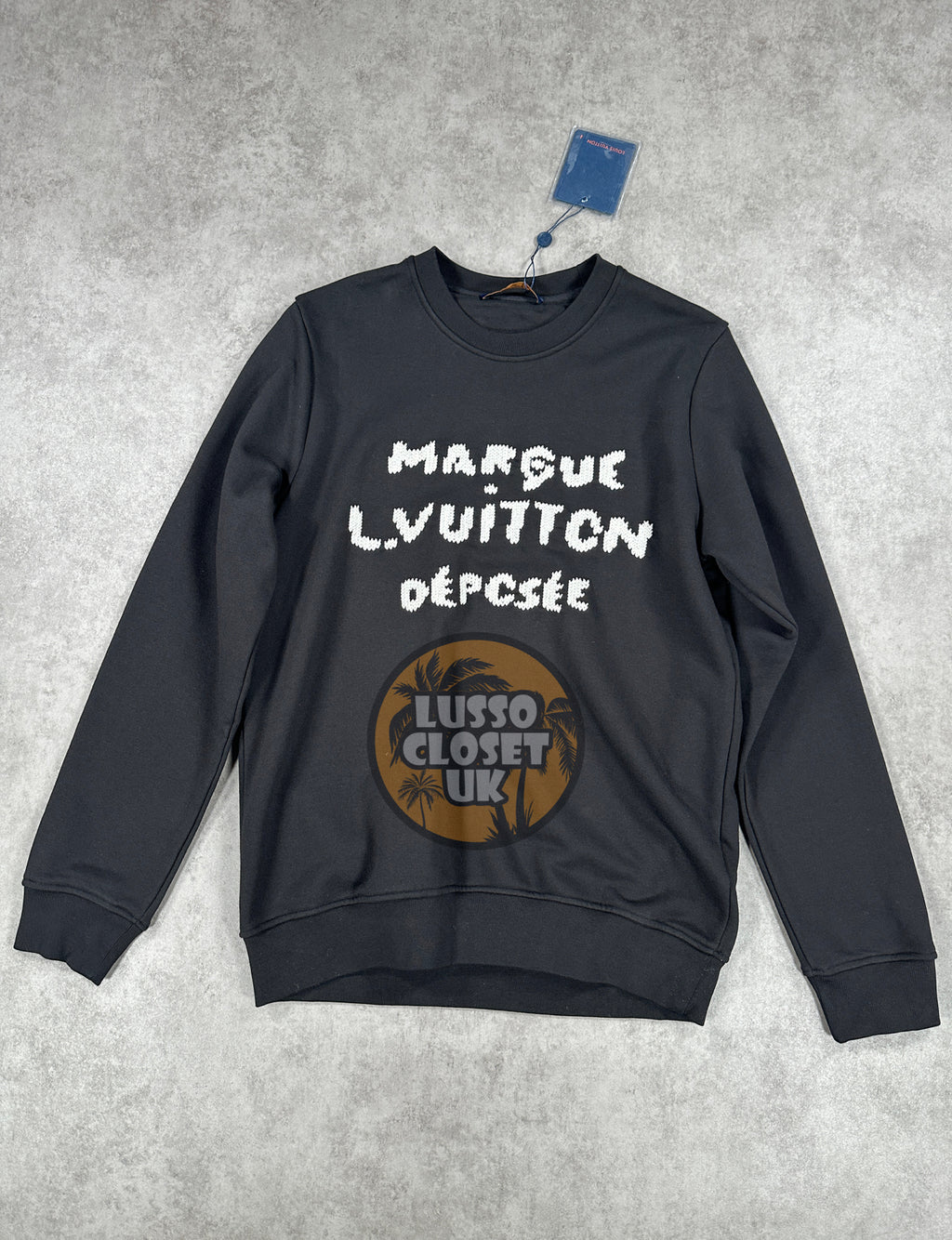 Lou - Black Embroidered Sig Sweater