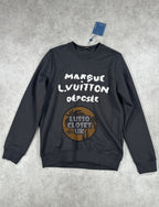 Lou - Black Embroidered Sig Sweater