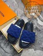 Lou - Blue Pillow Sliders