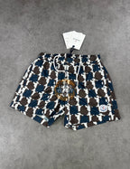 Mon - Navy & Brown Pixel Shorts