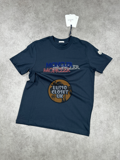 Mon - Navy Layered Logo T Shirt