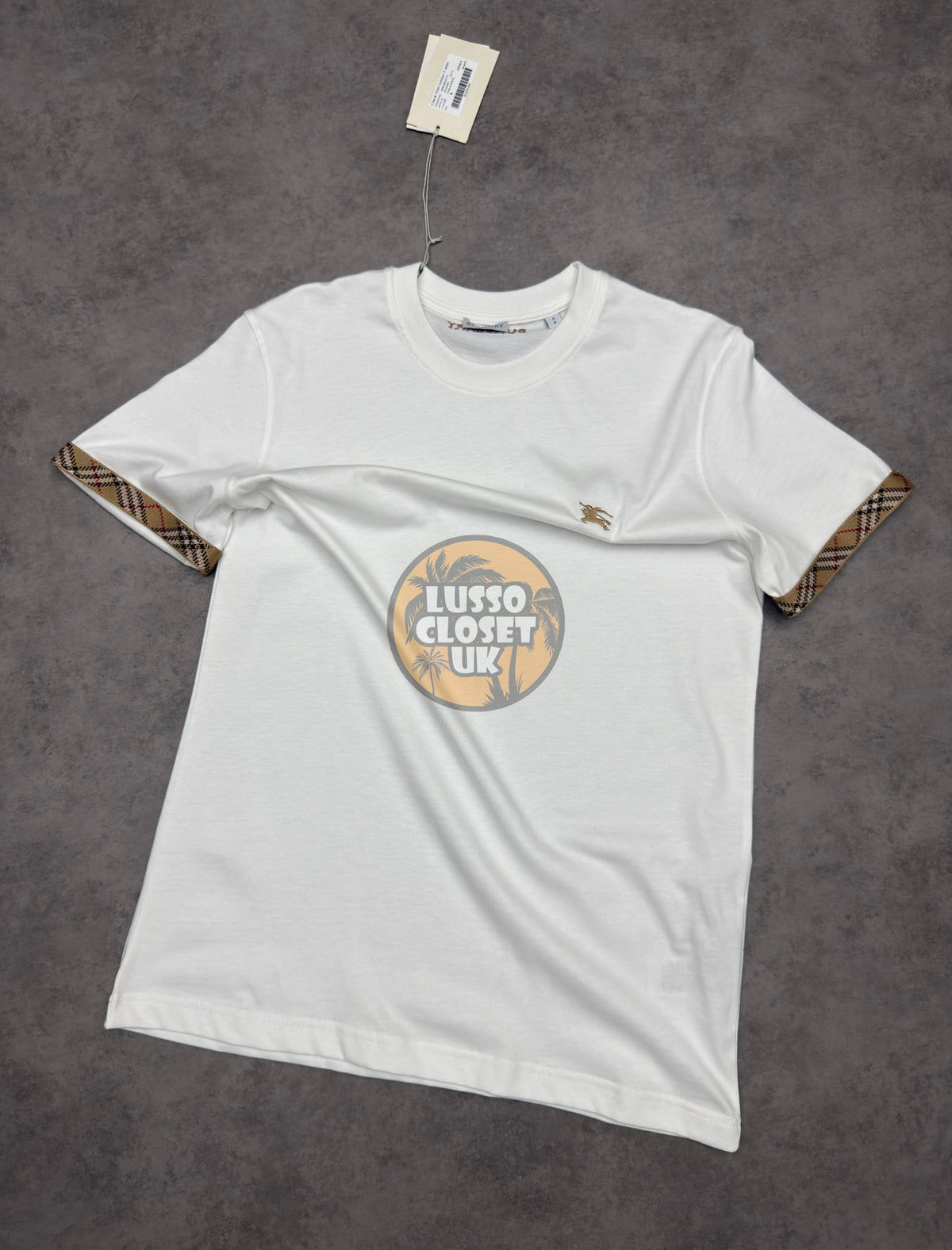 BRB - White Check Arm T Shirt