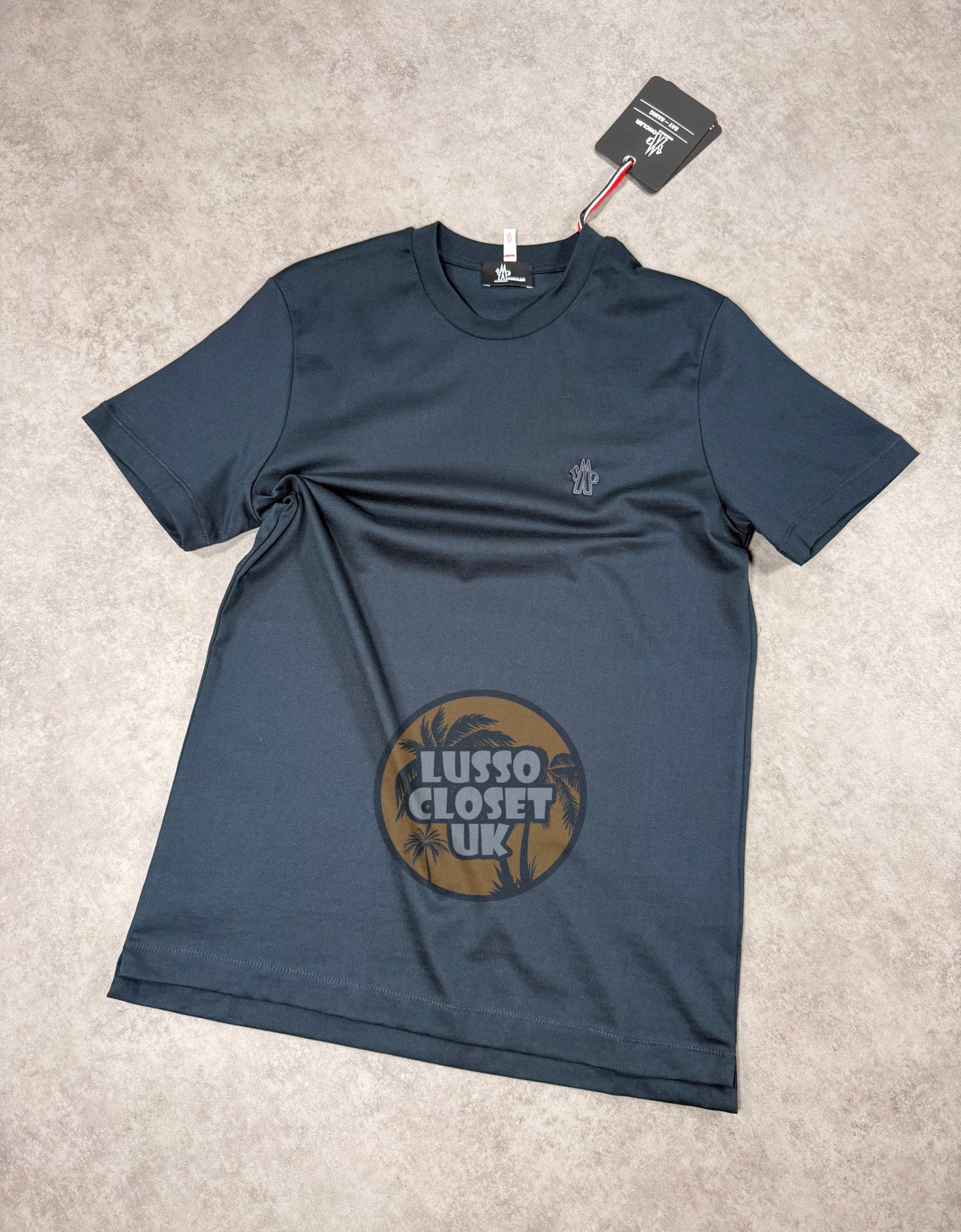 Mon - Navy Appliqué T Shirt
