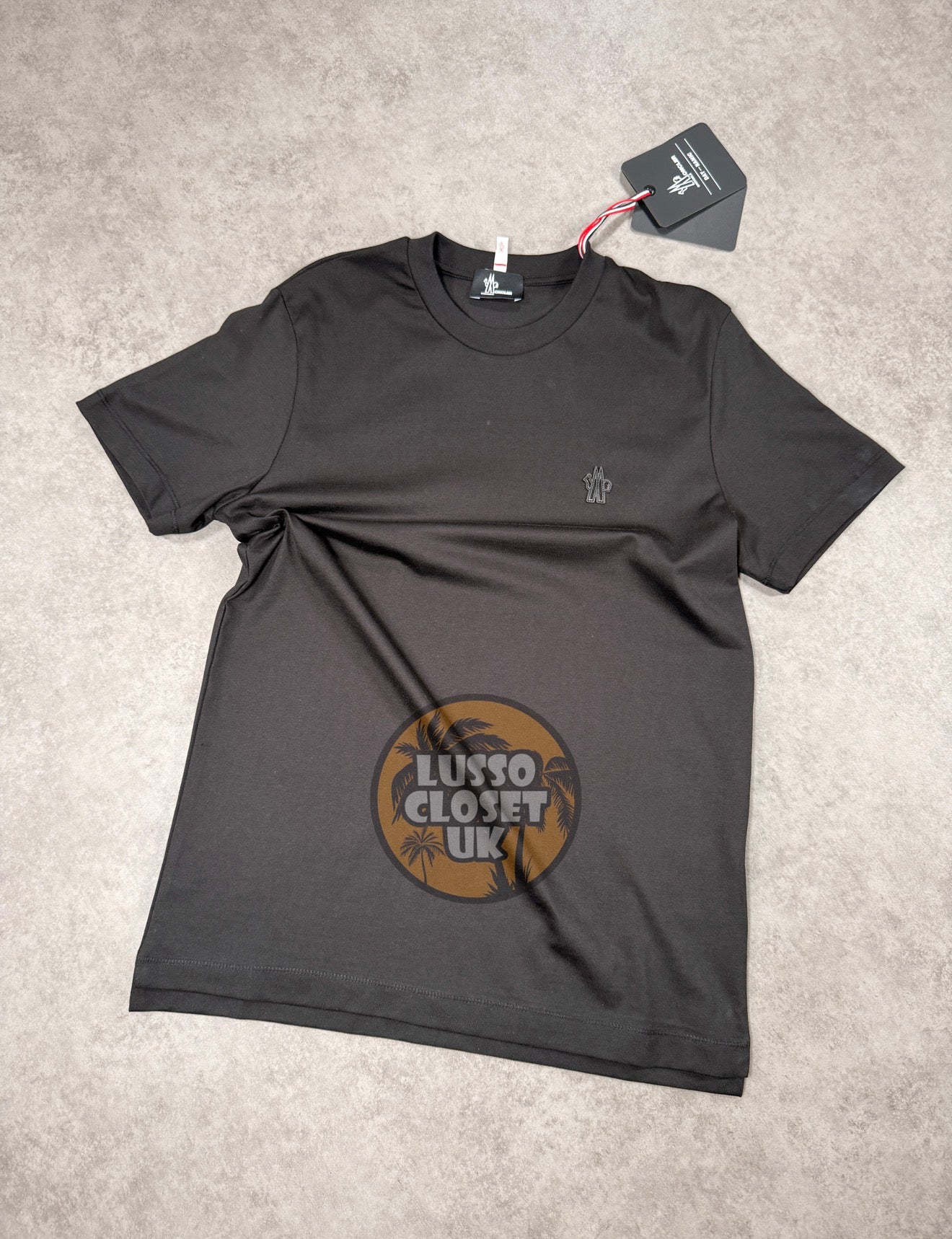 Mon - Black Appliqué T Shirt