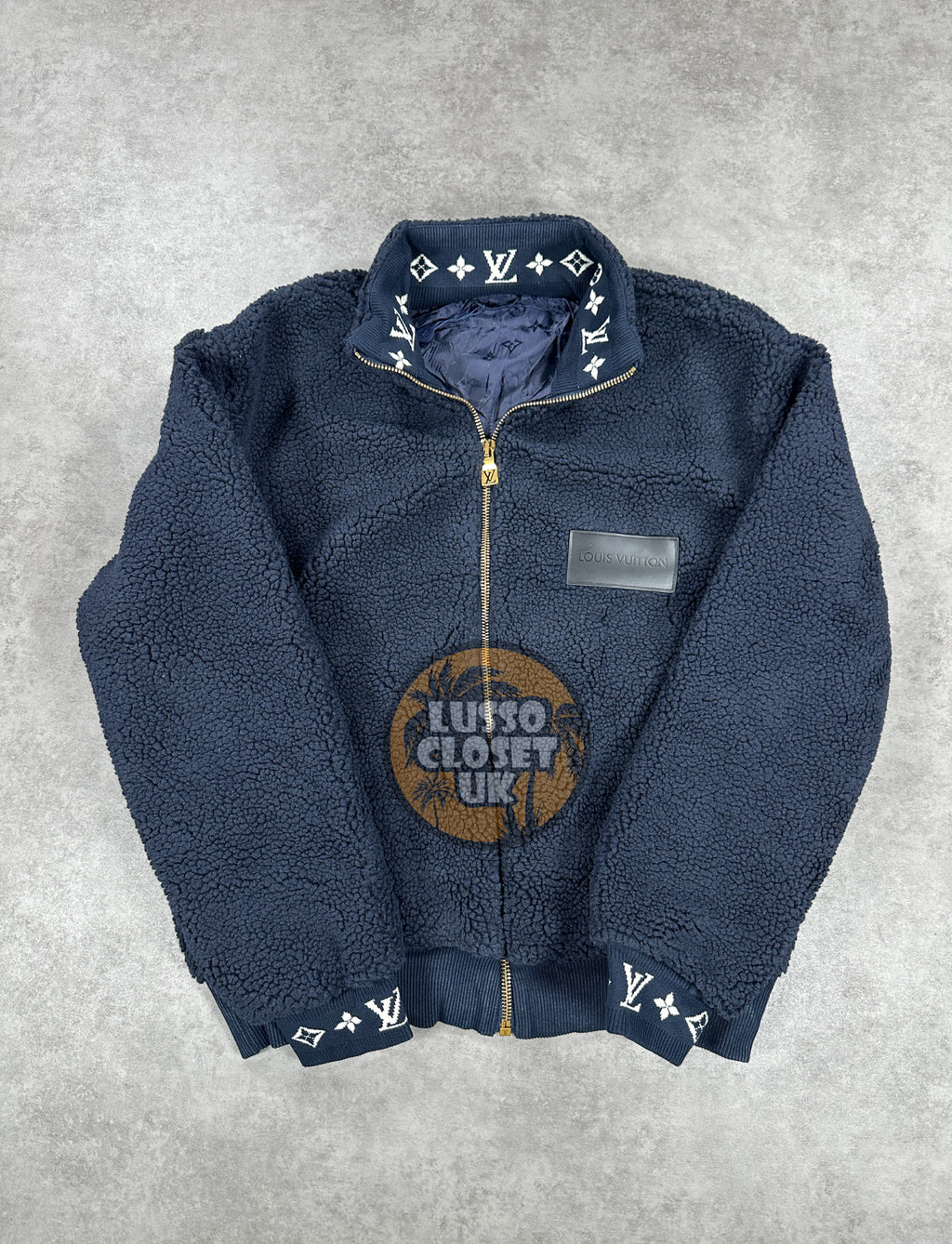 Lou - Leather Patch Fleece