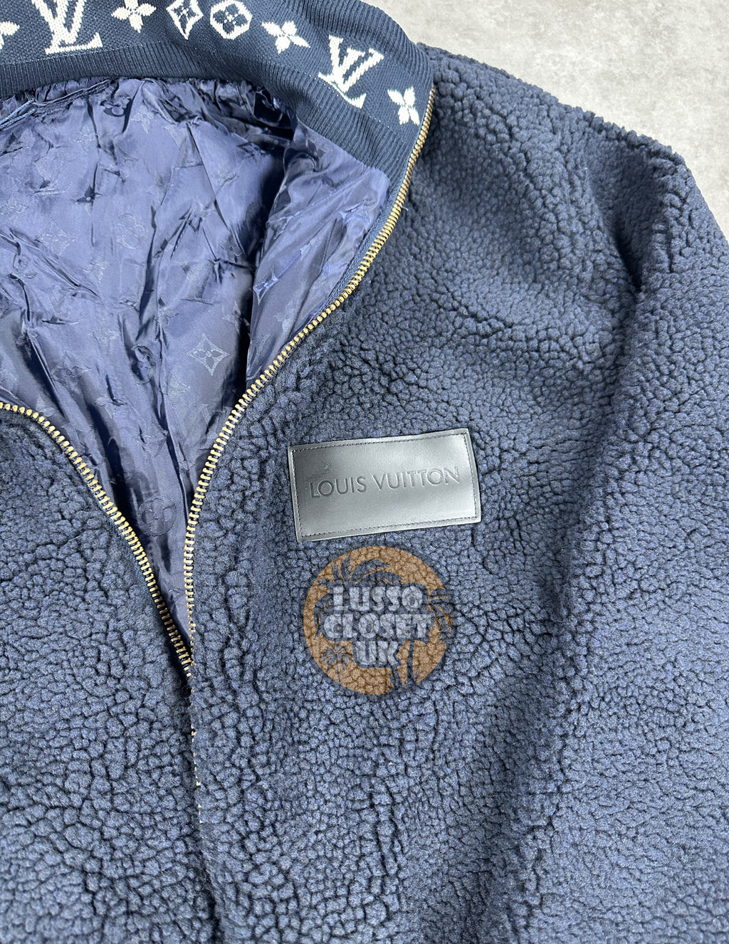 Lou - Leather Patch Fleece